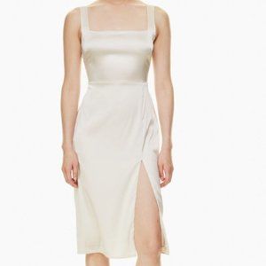 Babaton '90s Slit Dress Satin Pearl Size 2